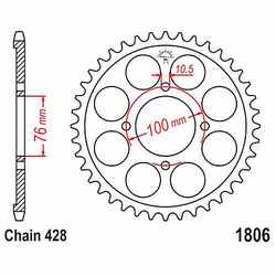 Rear Sprocket 47 Tooth 428 Pitch (LARS)727.01.78 Rear Sprocket 47 Tooth 428 Pitch (LARS)727.01.78